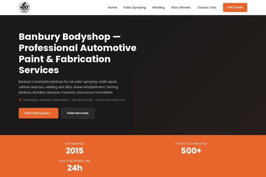 ANT Fabrications automotive paint and fabrication website