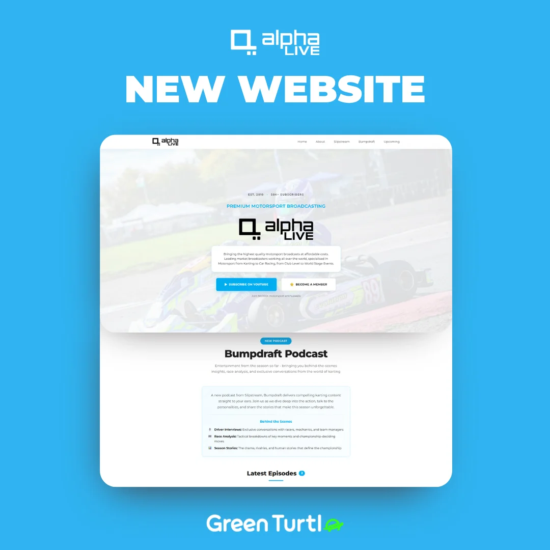 Alpha Live new website launch graphic
