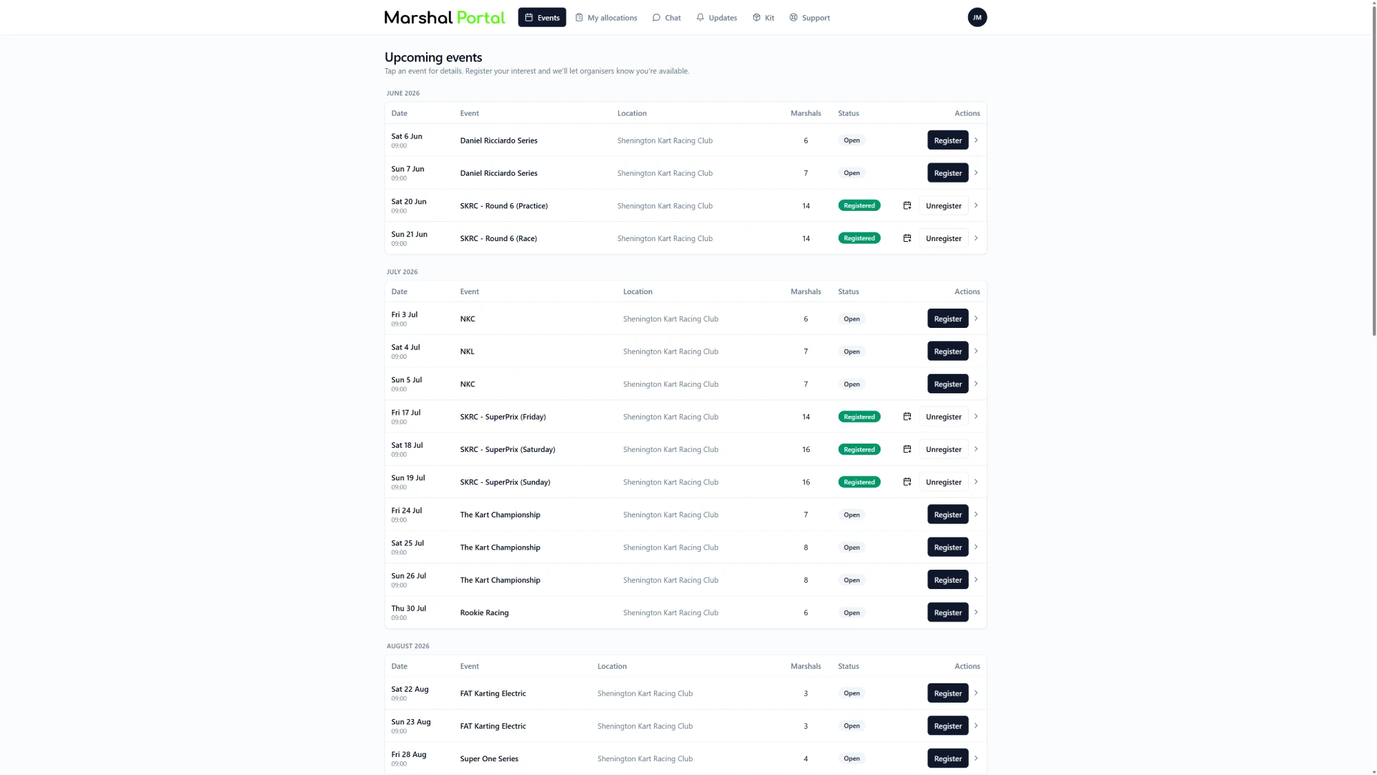 Marshal Portal custom marshalling app